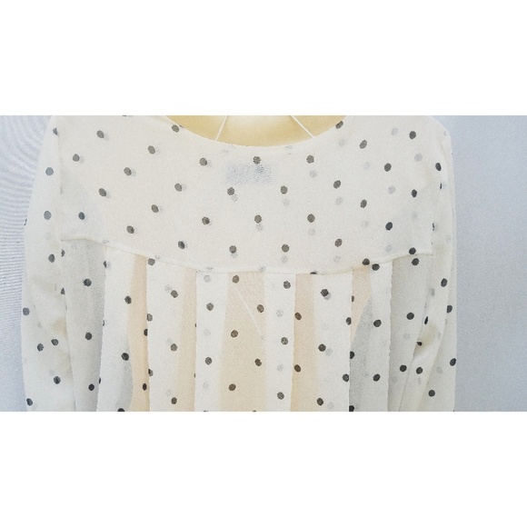 Be...Tween by YOOX White/Black Polka Dot Top M - Picture 3 of 7